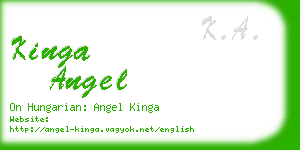 kinga angel business card